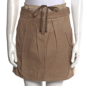 Gunex tan leather mini Skirt 6